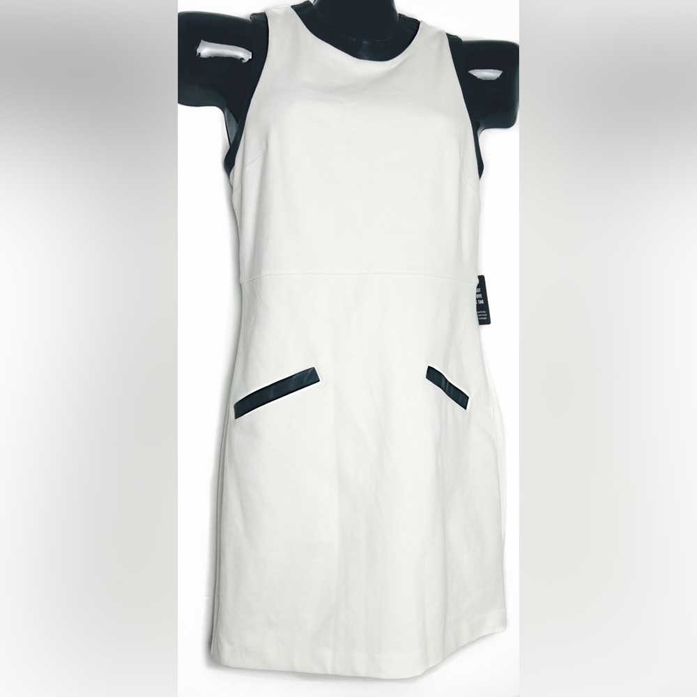 White Dress with Black Leather Trim *NWT